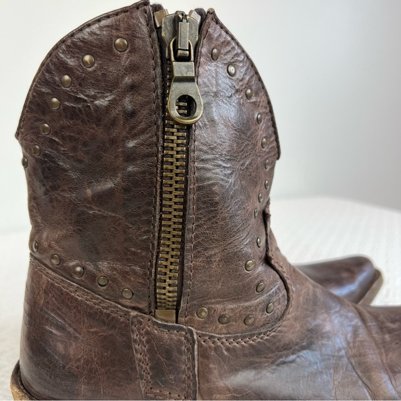 Gardenia Copenhagen Distressed Leather Cowboy Ankle Boots - Boho Chic sz 40 / 9 - Picture 11 of 13